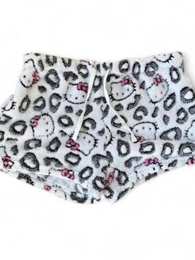 Vintage 2014 Sanrio Hello Kitty Leopard Print Pajama Shorts Lounge Cozy Small